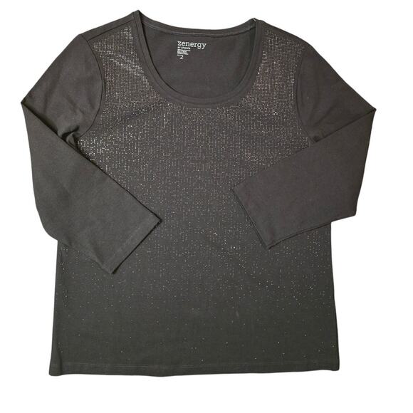 Zenergy Nina Studded 3/4 Length Sleeve Sz 2/L NWT - Picture 9 of 13